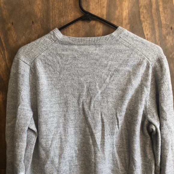 Banana Republic Mens Sweater Gray 100% Merino Wool V Neck Pullover XL - Picture 10 of 11
